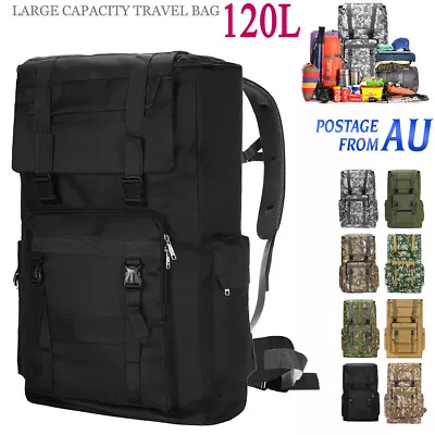 120L Military Tactical Backpack Hiking Camping Rucksack Outdoor Large Big Bag • $42.74