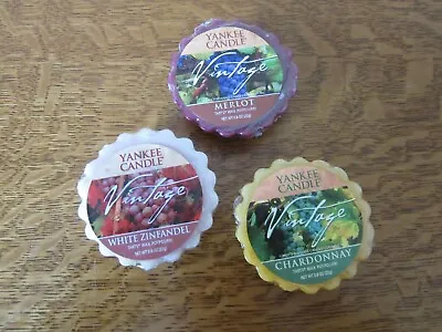 Lot Of 3 Yankee Candle Vintage Vineyard Wax Scented Melts Tarts Wax Potpourri • £28.95