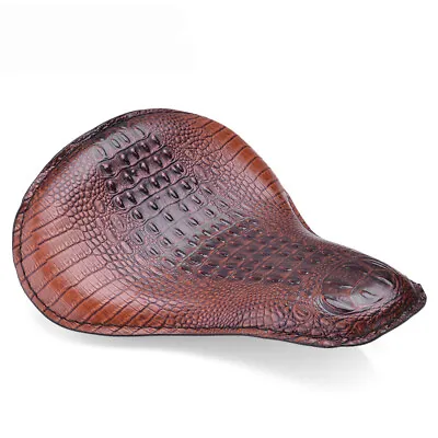 Brown Alligator Motorcycle Solo Seat For Harley Davidson Road King Classic FLHRC • $69.65