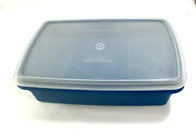 Vintage Tupperware Blue Stow And Go Craft Sewing Organizer Tackle Cash Stash Box • $15.99