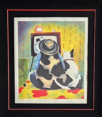 MACKENZIE THORPE Watching With Butch Serigraph Dog Hand Signed  British Artist • $918