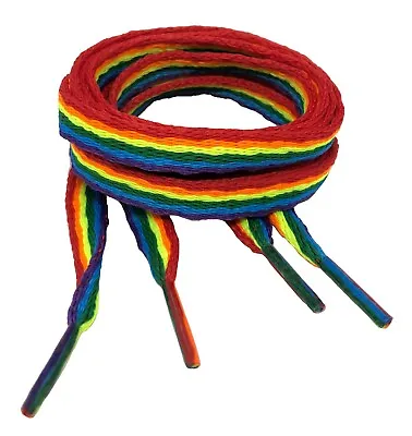 Flat Lgbtq Pride Rainbow Shoelaces Bootlaces - Free Uk P&p! • £3.19