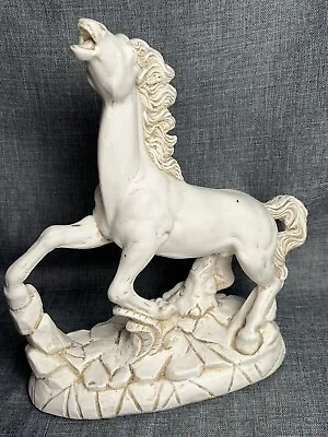 Vintage A. Giannetti Resin Horse Statue  MCM Italy White Stallion 11  • £13.50