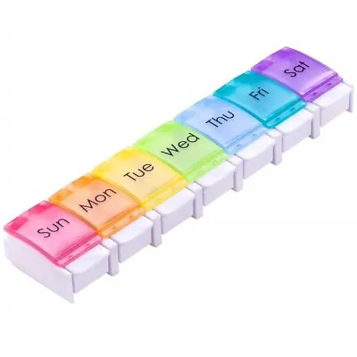 7 Days Pills Box Daily Medicine Holder Case Pill Organizer Push Button Weekly • $6.99