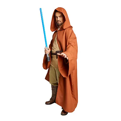 JEDI Obi Wan Wizard Costume STAR WARS CLOAK MONK Adult Robe Chocolate Brown • $49.99