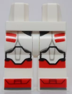 Lego White Hips And Legs Clone Trooper Armor With Knee Pads Red Stripes Pattern • $8.41