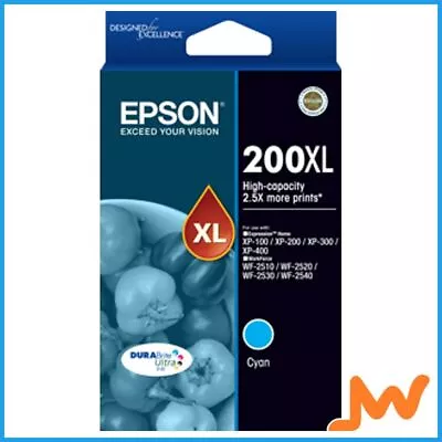 Epson 200XL - High Capacity DURABrite Ultra - Cyan Ink Cartridge • $41