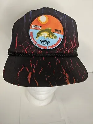 Vintage Mercury Marine Hat Snapback Employee Fishing Tourney Green Lake 1993 • $10.50