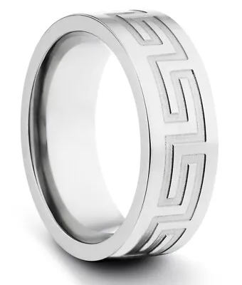 TungstenMasters 8MM/6MM Titanium Mens/Womens Greek Celtic Wedding Band Ring • $34.95