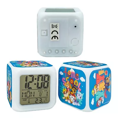 8cm Paw Patrol Digital Alarm Clock Changing LED Display Bedside Night Light Gift • £13.84