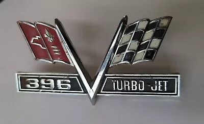 Vintage 1965-68 Corvette Chevrolet 396 Turbo-Jet Fender Emblem Original  • $14.50