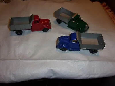 Three Vintage Tootsie Toy Dump Trucks Chicago 5 3/8  • $50