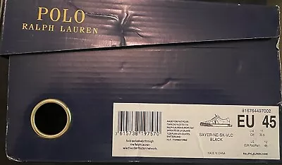 Polo Ralph Lauren SAYER-NE Black Canvas Trainers Size UK 11 New • £26