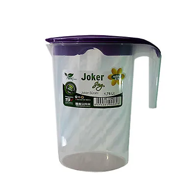 Water Jug Multi Purpose Plastic 1.75 L Liter Juice Jag Milk Jug With Lid • £6.48