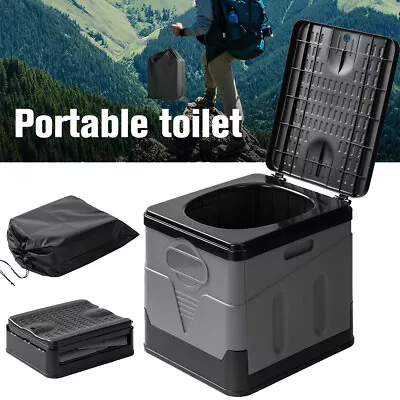 20L Outdoor Folding Portable Camping Toilet Potty Commode Bucket Seat Travel Bag • $47.59