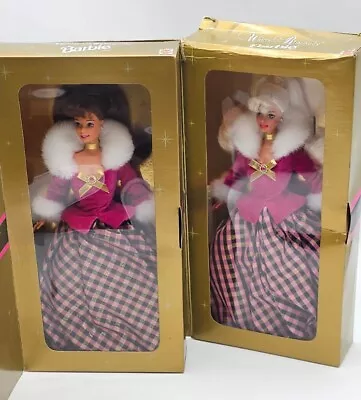 LOT Of 2 Winter Rhapsody Barbie Blonde And Brunette Hair Avon 16873 16353  • $35.94