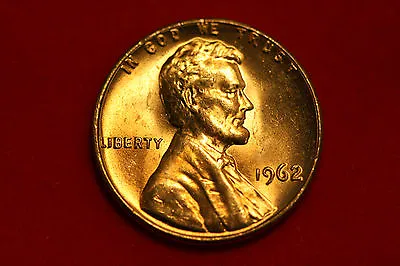 1962 RED Lincoln Cent DEEP RED NEVER SPENT !! FROM MINT BAG! • $1.69