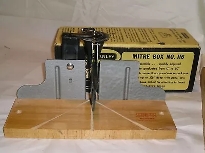 Vintage STANLEY No. 116 MITRE BOX In Original Box - Used But Very Good Condition • $19.99