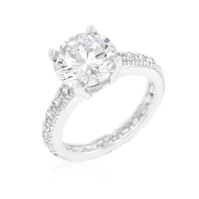 Micro-pave Cubic Zirconia Engagement Ring • $19.88