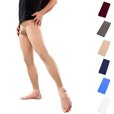 $9.74 • Buy Mens Sexy Sheer Mesh Stretch Long Pants Ice Silk Leggings See Through Underwear