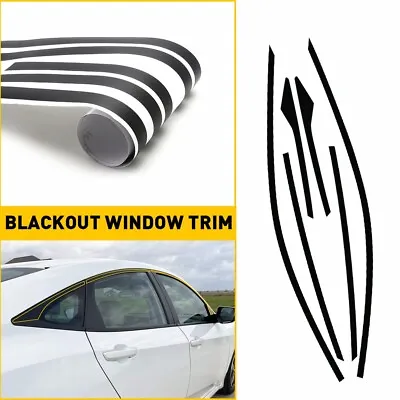 6 Chrome Delete Blackout Window Trim For 2016-2021 Honda Civic Sedan Accessories • $10.99