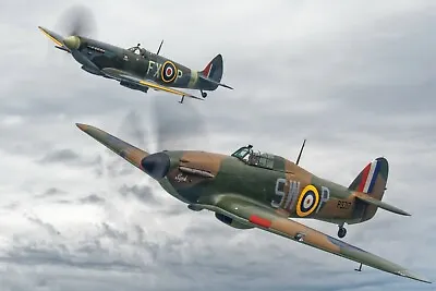 £30 • Buy Spitfire / Hurricane Canvas Wall Art Print Picture Ready To Hang