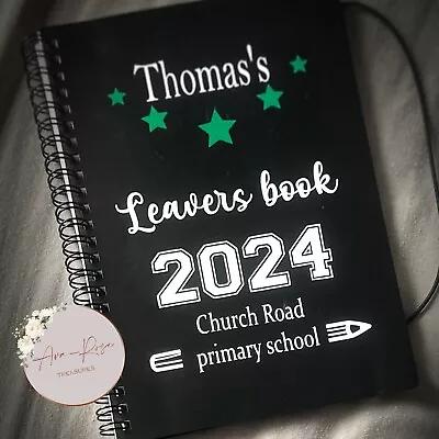 Personalised Leavers Notebook Sticker 2024 A5. School/nursery Etc. DECAL ONLY • £2