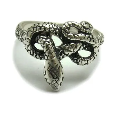 Stylish Sterling Silver Ring Solid Hallmarked 925 Snake Handmade Nickel Free • £20.60