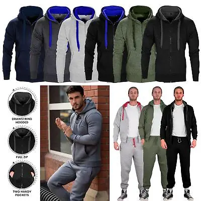 £17.99 • Buy Mens Full Tracksuits Bottom Set Hoodie Top Hooded Sweatshirt Bottoms Joggers GYM