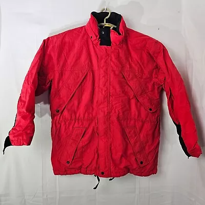 Vintage Marlboro Country Store Down Full Zip Puffer Jacket Size Large Red • $44.95