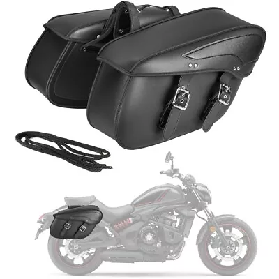 2x Side Saddlebags Vintage Bags Waterproof PU Leather For Harley Sportster 1200 • $129.99