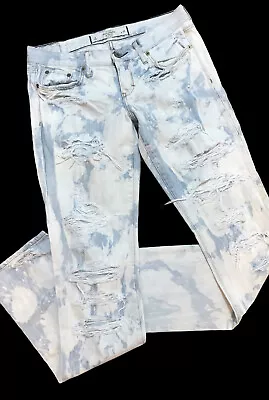 Abercrombie And Fitch Stretch Light Blue & White  Distress Jeans 26W 30L - EUC • $17.93