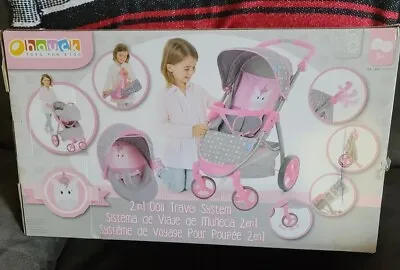 Hauck 2 In 1 Doll Travel System With Car Seat And Stroller! GRAY/PINK. FAST SHIP • $69.99