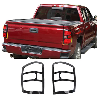 Black Tail Light Bezel Cover Trims For Chevy Silverado 1500 2014-18 Accessories • $43.99