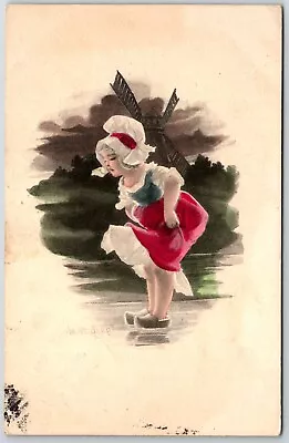 £4.90 • Buy Dutch Girl Fancy Dress  Windmill Art Postcard Indiana Pennsylvania