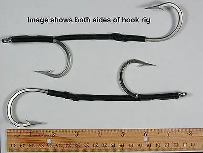 2 Size 9/0 Offset Wire Hook Rigs Tuna Dorado Mahi Mahi Marlin Lures • $15.49