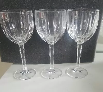 $35.99 • Buy Set Of 3 MARQUIS By WATERFORD 9  LARGE CRYSTAL “OMEGA” WINE~WATER GOBLETS~MINT