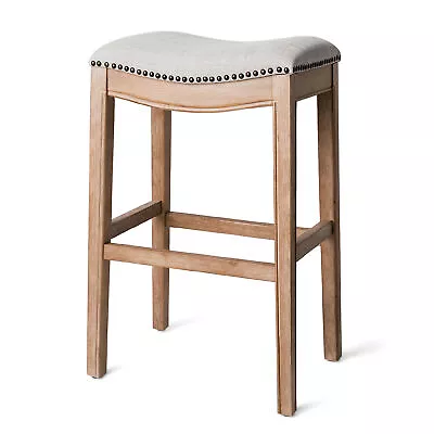 Maven Lane Adrien Kitchen Saddle Backless Bar Stool Weathered Oak (Open Box) • $60.82