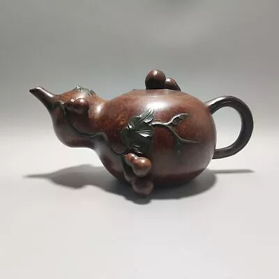 Vintage Chinese Yixing Purple Clay Teapot Zisha Ceremony Ceramic Gourd Teaware • $296.99