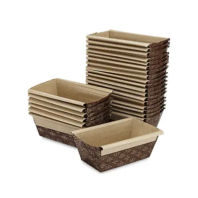 Mini Loaf Paper Baking Pan 25-Pack 4 X 2 X 2 Inches • $17