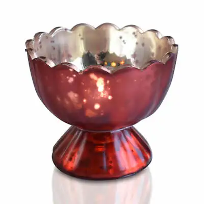 Suzanne Mercury Glass Chalice Candle Holder - Rustic Red Copper • $6.12