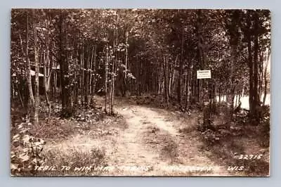 Trail To Win Mar Cabins MANITOWISH Wisconsin RPPC Vintage Photo Winchester 1938 • $29.99