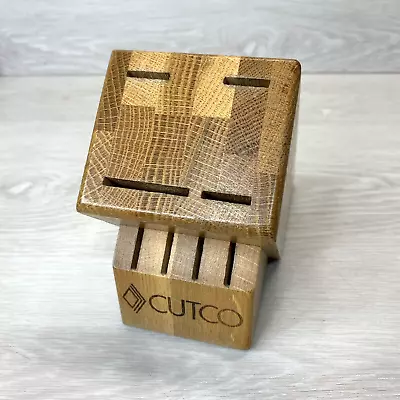 Cutco Steak Knife Storage Wood Block 8 Slots Honey Oak - Made In USA - Excellent • $15.99