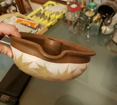  Bristoleaf Wizard Of Clay Poultry Cooker Baker Leaf Pattern Pottery • $30