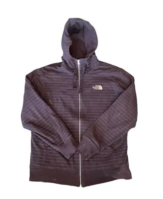 The North Face Brown Striped Men’s Full Zip Hoodie Size Large • $17.09