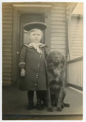 Clyde R. With Dog * Muskogee Oklahoma Circa 1910 • $2