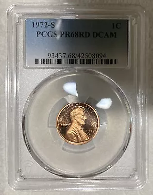 1972 S  Proof Lincoln Cent PCGS  PR68DCAM • $25.95