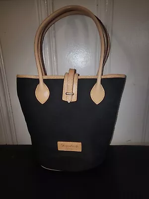 Dooney And Bourke North South Cindy Black Canvas - Cabriolet - And Leather Tote • $69