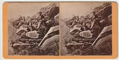 Monadnock Mountain - Group Of Hikers (with Bored Woman?) Posing - New Hampshire • $54.56