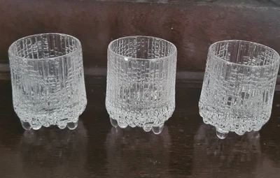 $60 • Buy SET OF 3 IITTALA FINLAND ULTIMA THULE SHOT GLASSES Designed By TAPIO WIRKKALA
